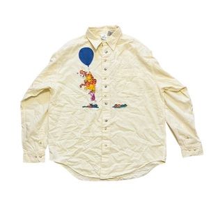 Vintage Disney Embroidered Button Down Long Sleeve Shirt Large